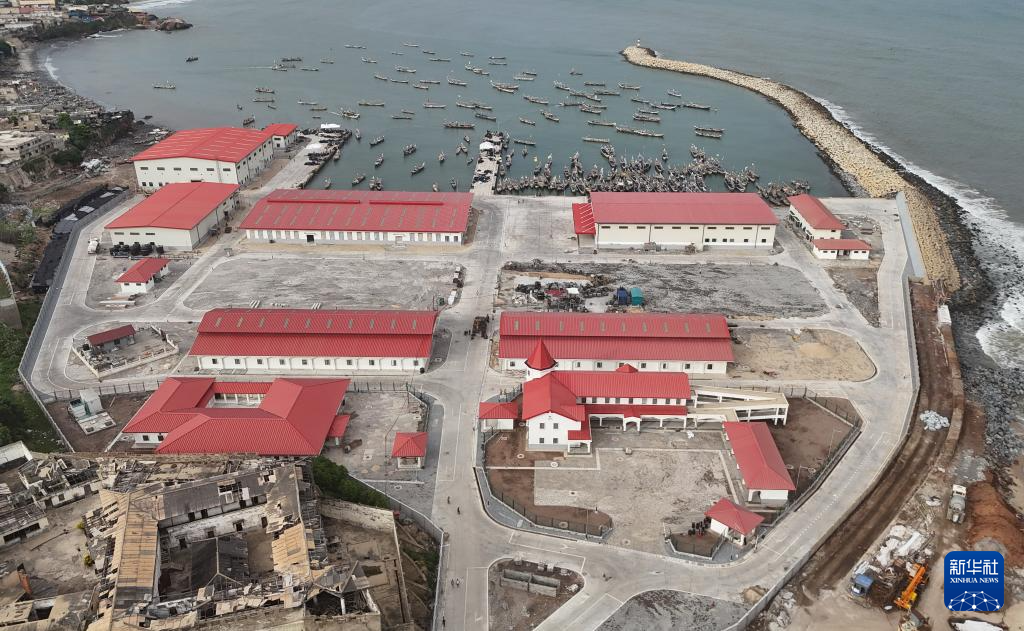 This is a photo taken on June 3, 2024 in Accra, the capital of Ghana, of China's aid in the construction of Ghana's fishing port comprehensive facilities project. Shen Jizhong 