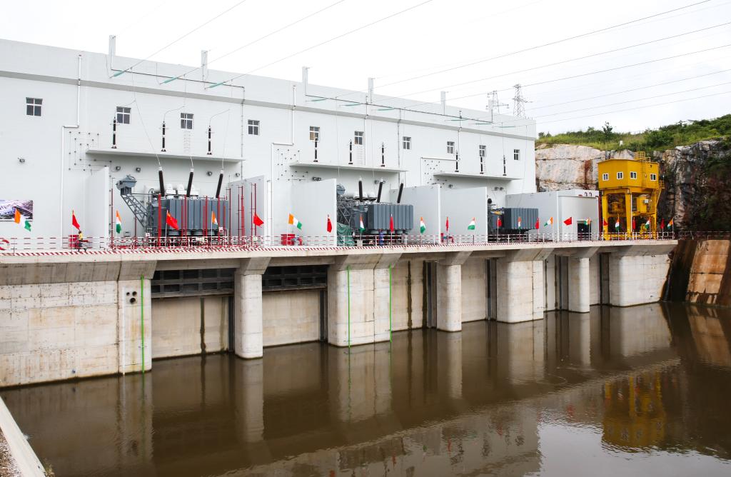 This is a photo taken on June 30, 2017 of the Soubre hydroelectric power station in Cote d'Ivoire. (Photo by Pan Siwei, Xinhua News Agency reporter)