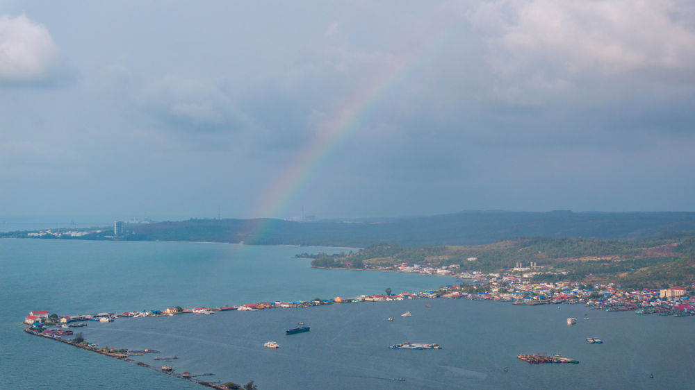 The scenery of Sihanoukville captured by a drone.